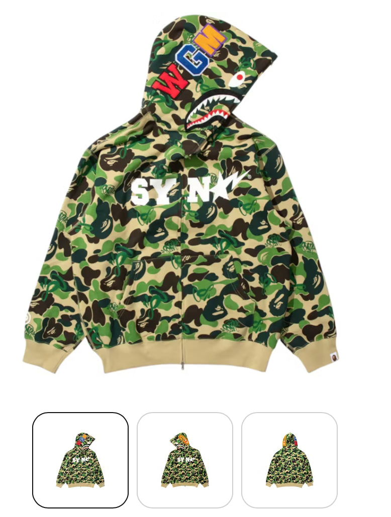 BAPE x Spotify x Central Cee Camo Shark Full Zip Hoodie