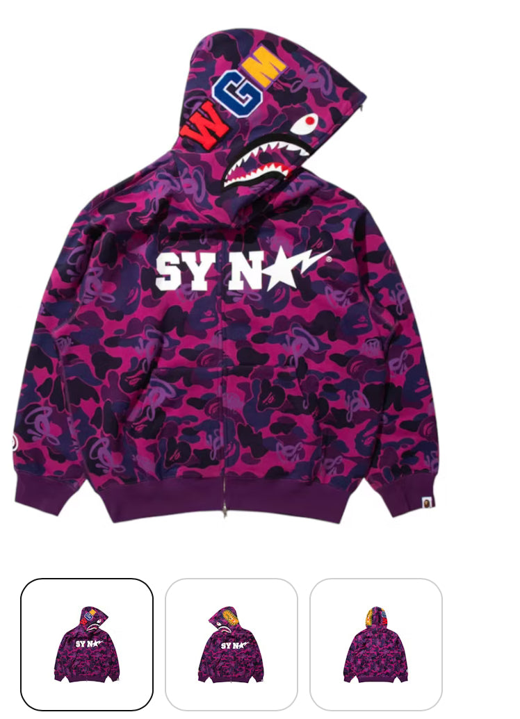 BAPE x Spotify x Central Cee Camo Shark Full Zip Hoodie