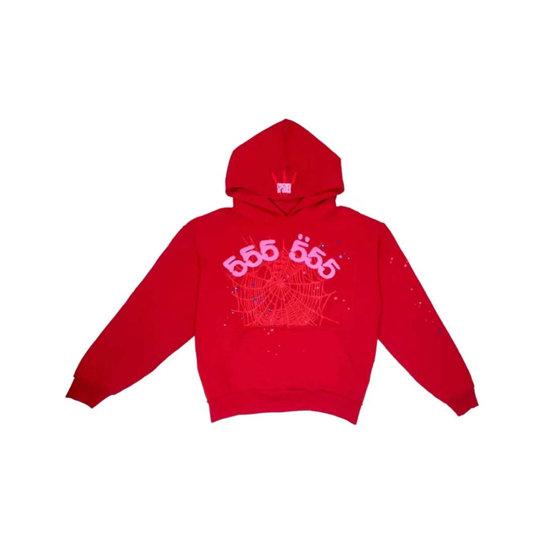 Sp5der Number 555 Hoodie 'Red