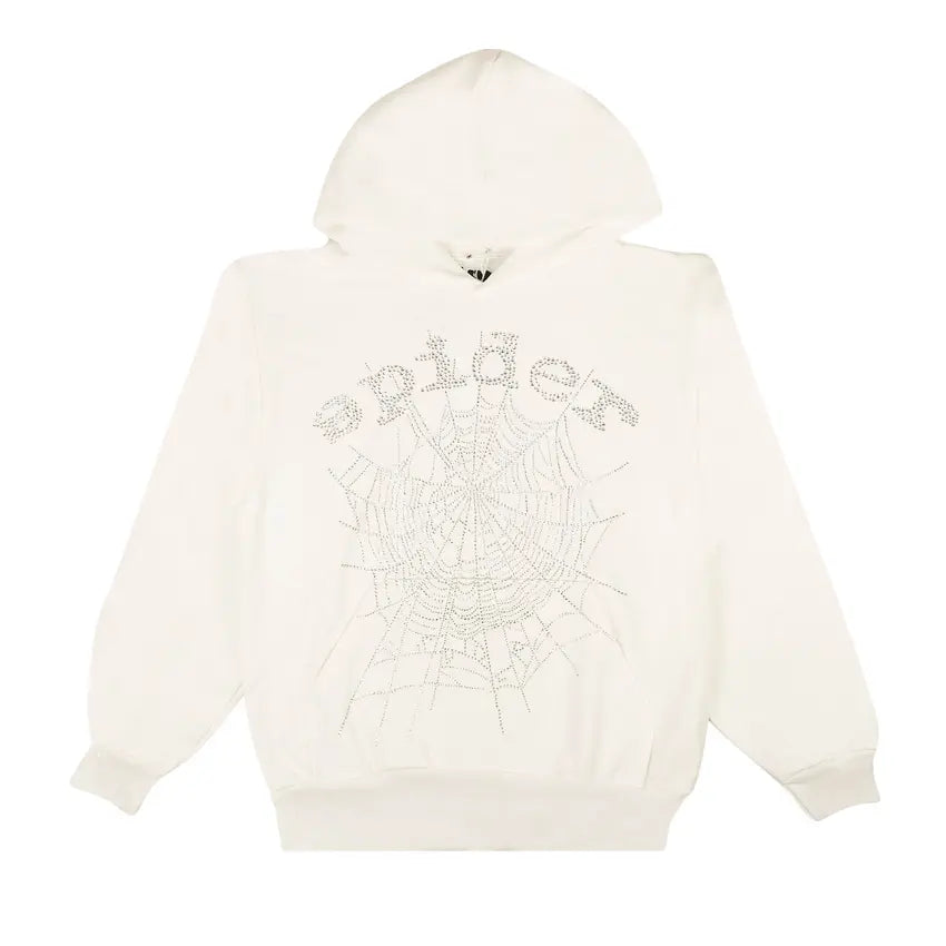 Sp5der OG Rhinestone Hoodie 'White'